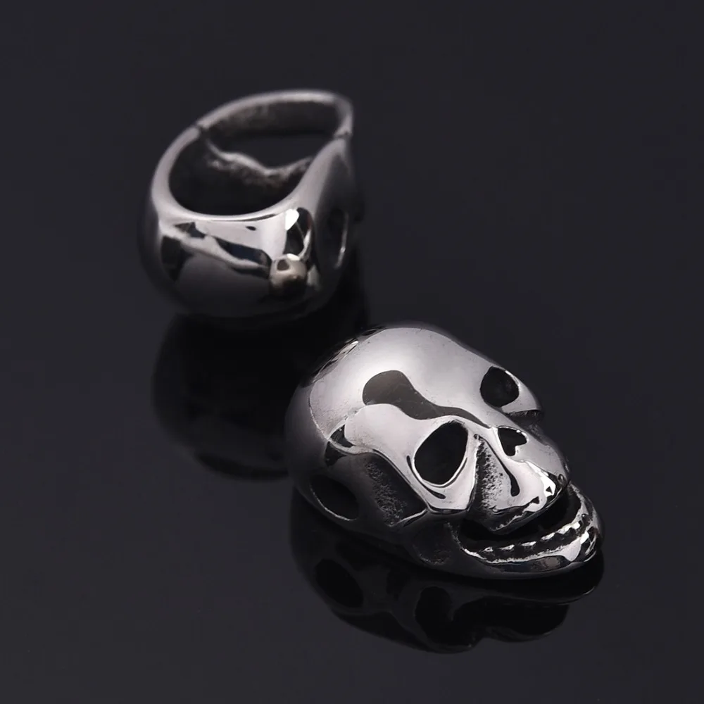 Бусины с черепами из нержавеющей стали черные металлические бусины 3 мм для