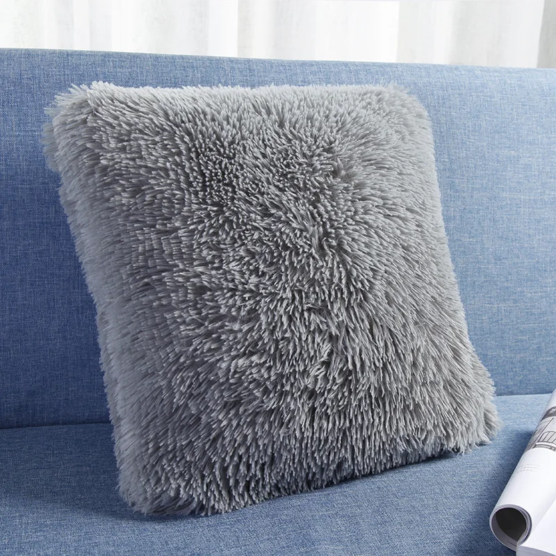 Сверхмягкий длинный Пушистый Чехол на подушку из искусственного меха coussin de salon