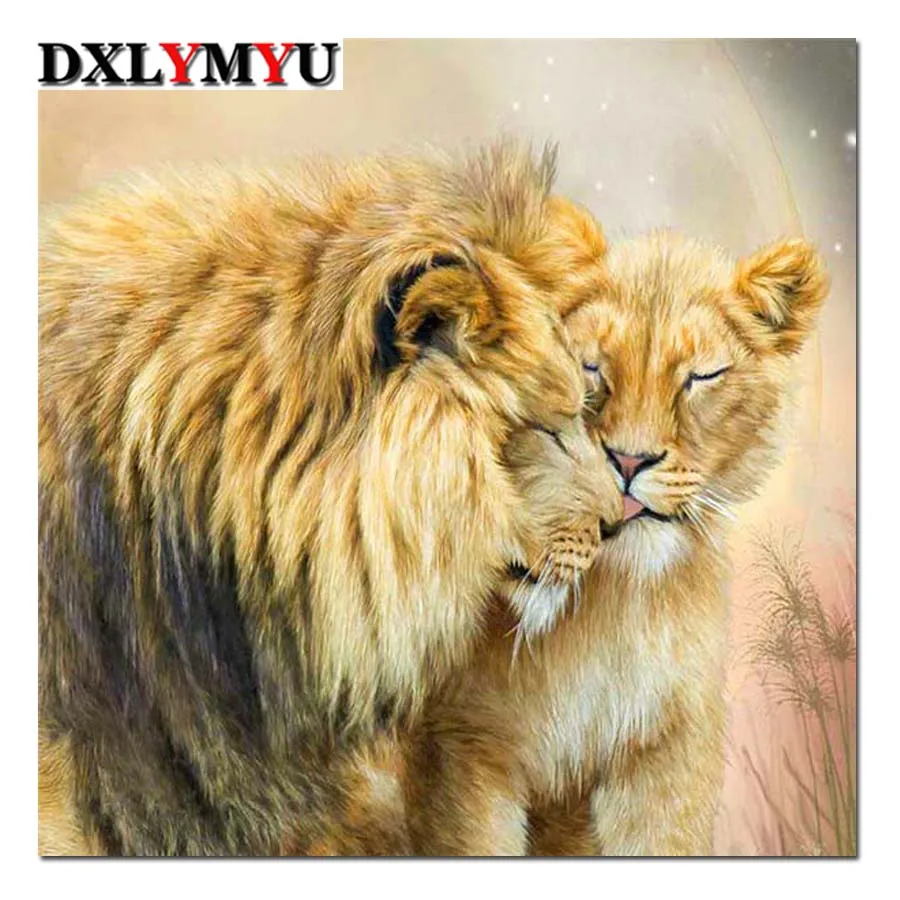 Квадратная картина из кристаллов горного хрусталя Алмазная мозаика лев леопард