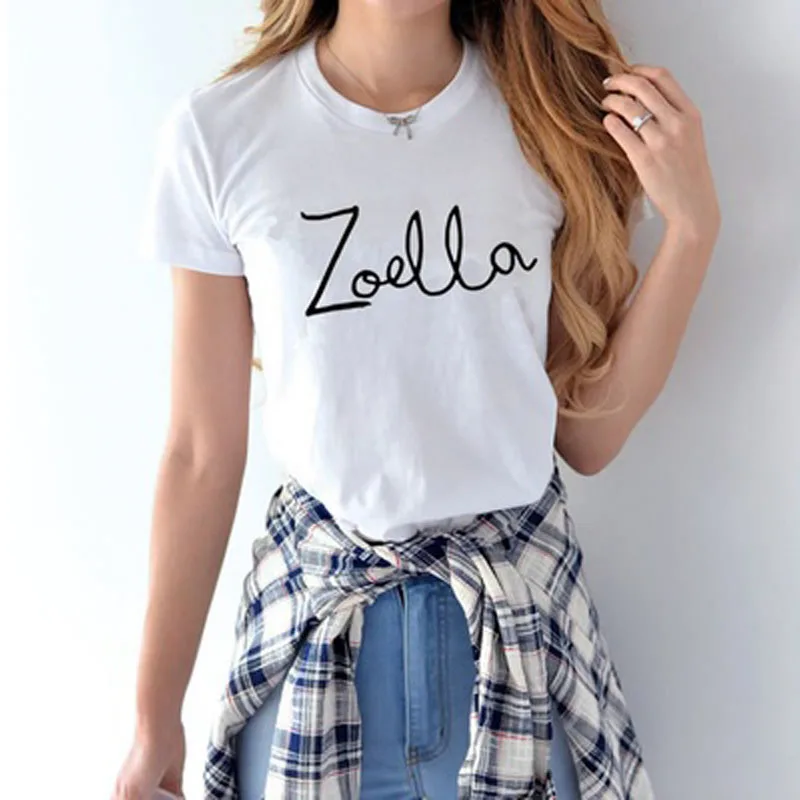 Letter Print T Shirt Women Zoella Casual Funny Tee All Match Tops Female | Женская одежда
