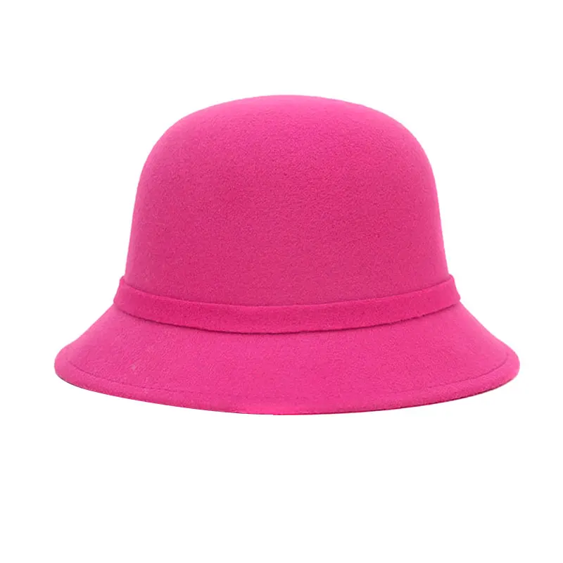 Модная осенне зимняя женская шляпа федора имитация шерстяного цветка винтажная