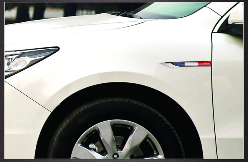 Автомобильный Стайлинг в форме флага боковые металлические лезвия