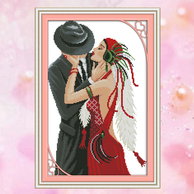 Joy Sunday китайские наборы для крестиков Парижский танец лунный свет любовь DMC14CT11CT