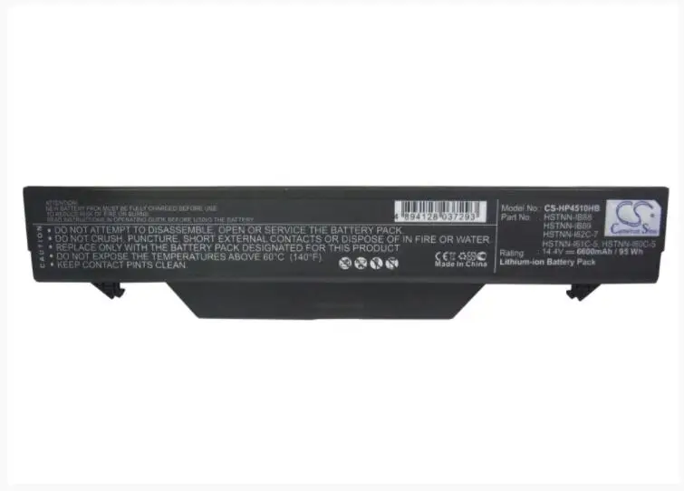Аккумулятор Cameron Sino 6600mAh для HP Probook 4510s 4510 s/CT 4515s 4515 4710 4710s 4720-321 513130-001 535753-001 |