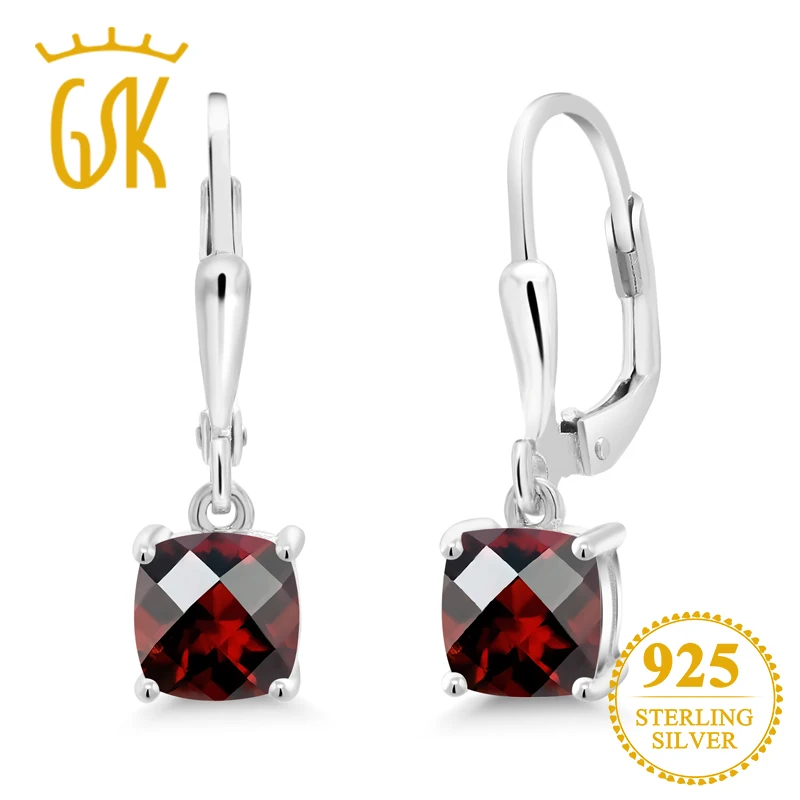 GemStoneKing 1 90 Ct подушка Шахматная натуральный красный гранат 925 стерлингового