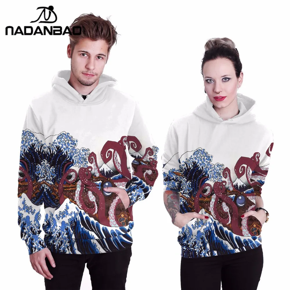 NADANBAO 2019 осень зима Женская толстовка большая волна Kanagawa толстовки пары