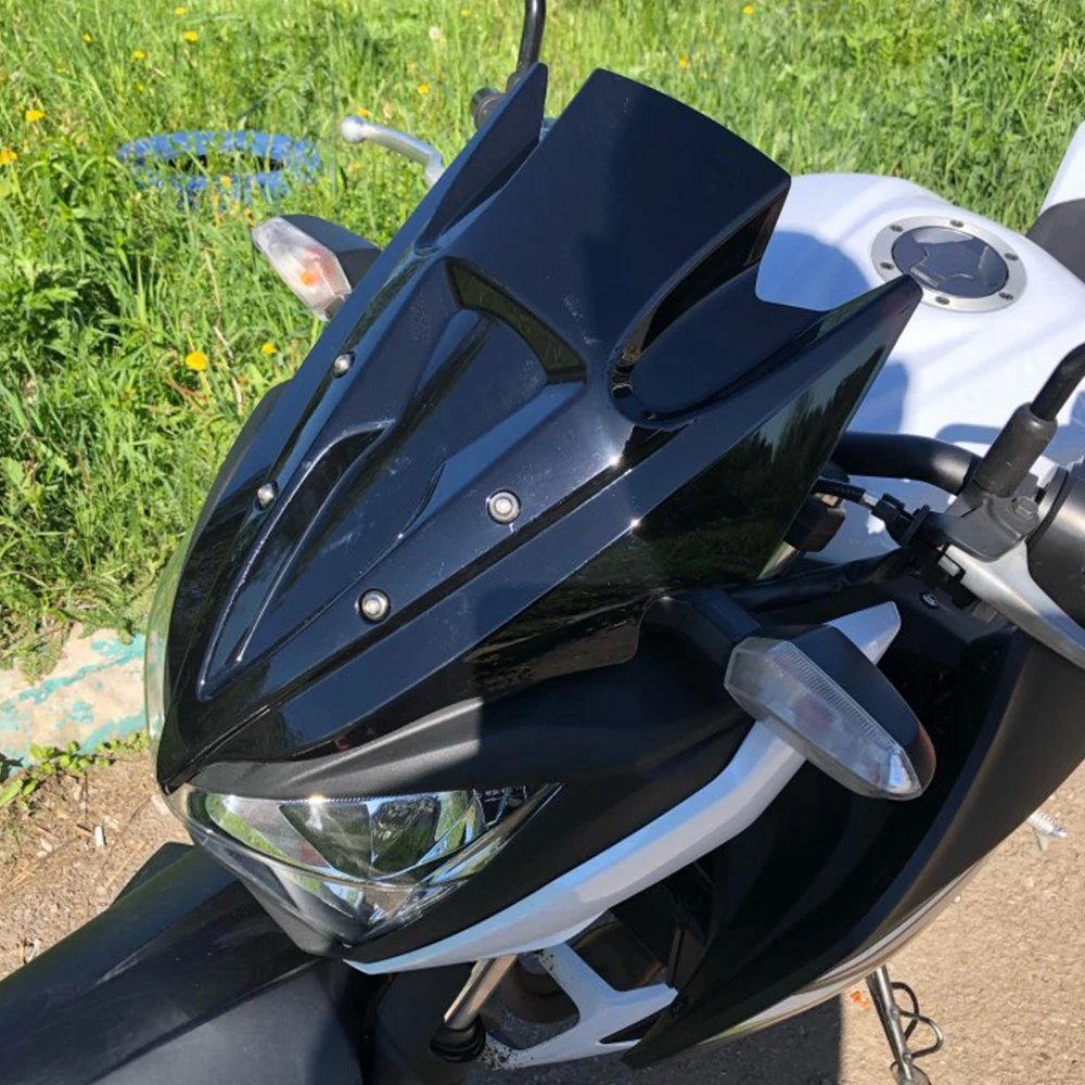 Ветровой экран на лобовое стекло мотоцикла для 2013 2017 Kawasaki Z250 Z300 Z 250 300 черный