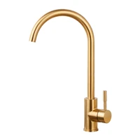 brushed gold kitchen faucet 360 rotatable water mixer basin sink stainless steeltaps single handle deck mounted aerator tap bg01