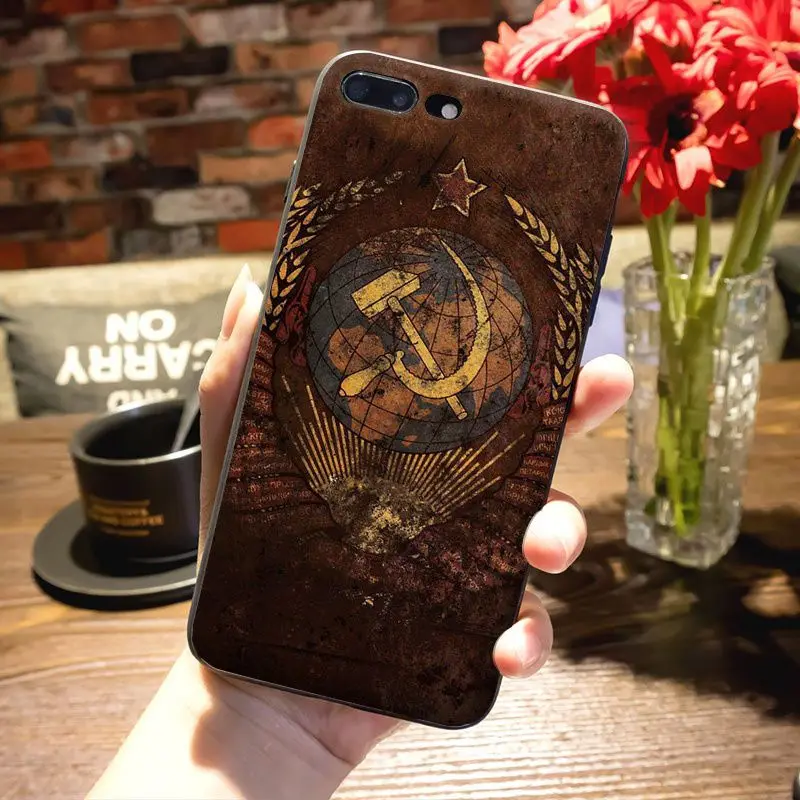 Чехол Yinuoda для телефона с принтом Советского Союза гранж флага iPhone 7plus X XS MAX XR 6S 7 8