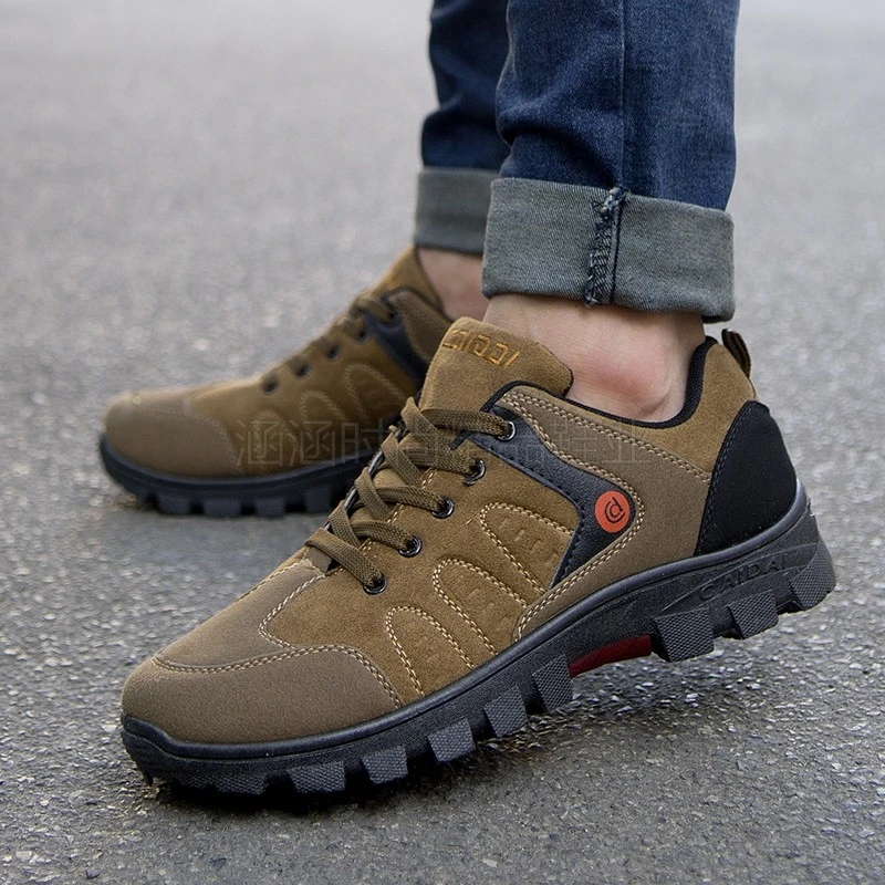 

Men's Waterproof Hiking Shoes Outdoor Breath Solid Sneakers for Men Non-slip Climbing Shoes Lightweight Sports Travel Shoes