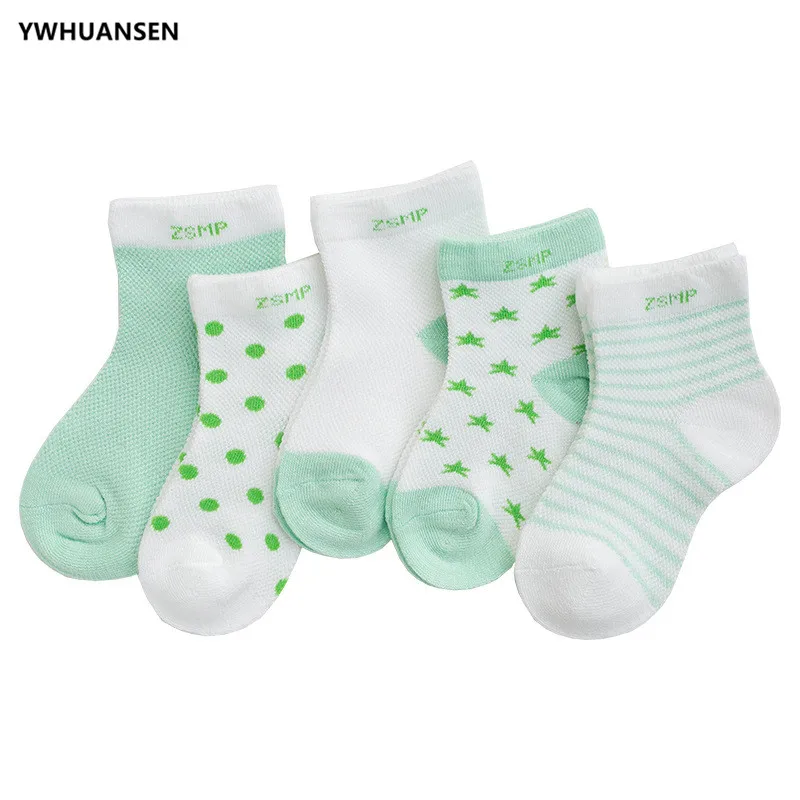 11 YWHUANSEN/5 пар/лот, хлопковые детские носки для детей от 0 до 8 лет летние тонкие детские сетчатые носки с изображением животных милые носки для мальчиков и девочек - Цвет: 11