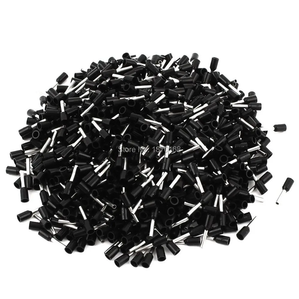 1000 шт. обжимной терминал pra terisolasi ferrule, Hitam E1008 18AWG 1.0mm2