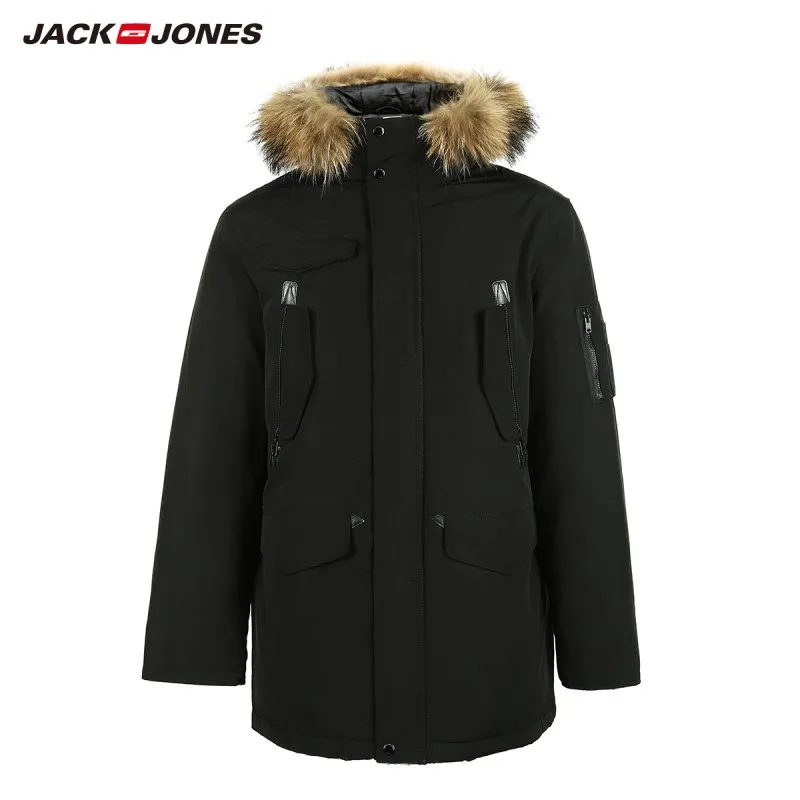 JackJones мужской зимний длинный пуховик с капюшоном уличная зимняя куртка мужское