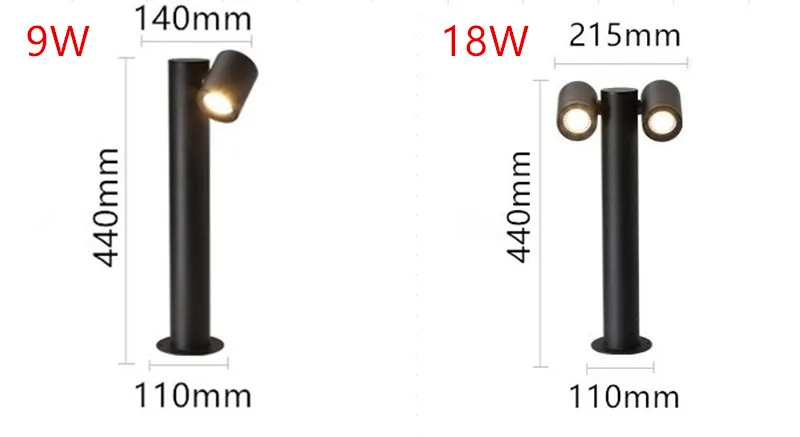 Поворотный Газон лампа светодиодный фонарь в виде столбика Открытый Пейзаж Сад