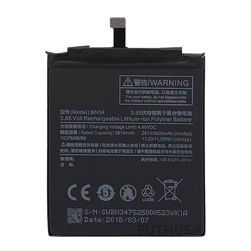 Оригинальный BN34 Xiaomi Redmi 5A батарея Замена батареи для 5 0 &quot2910/3000 mAh + Инструменты