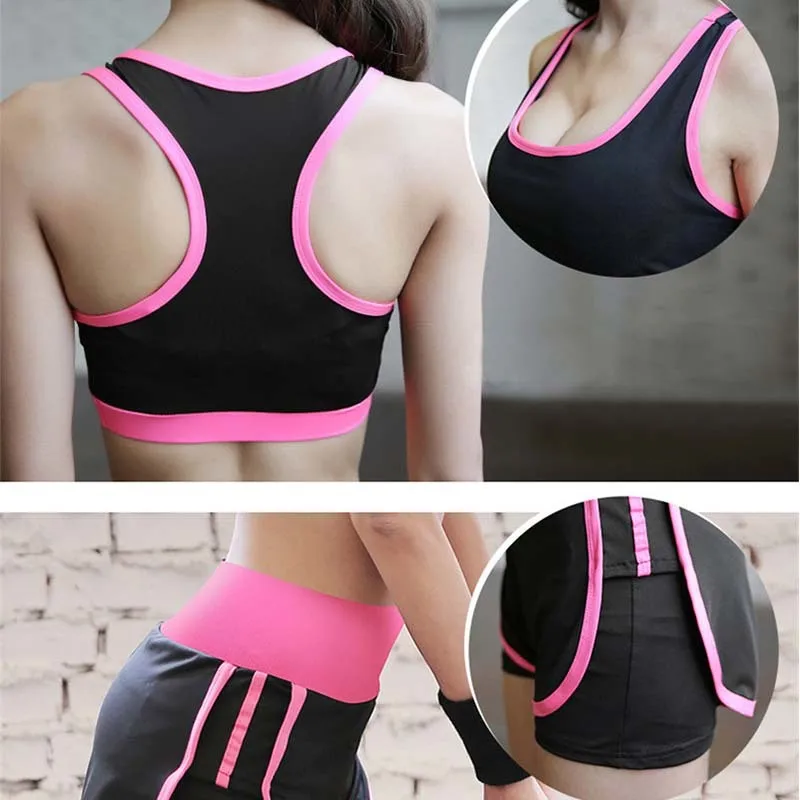5 шт./компл. женские комплекты для йоги спортивный бюстгальтер бега шорты рубашка