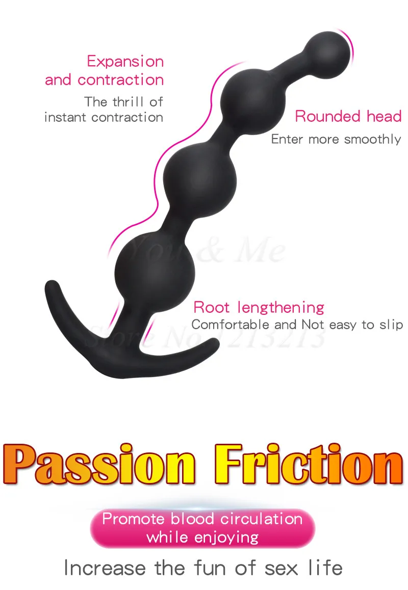 Силиконовые анальные шарики Анальная пробка массаж вагины простаты мяч для
