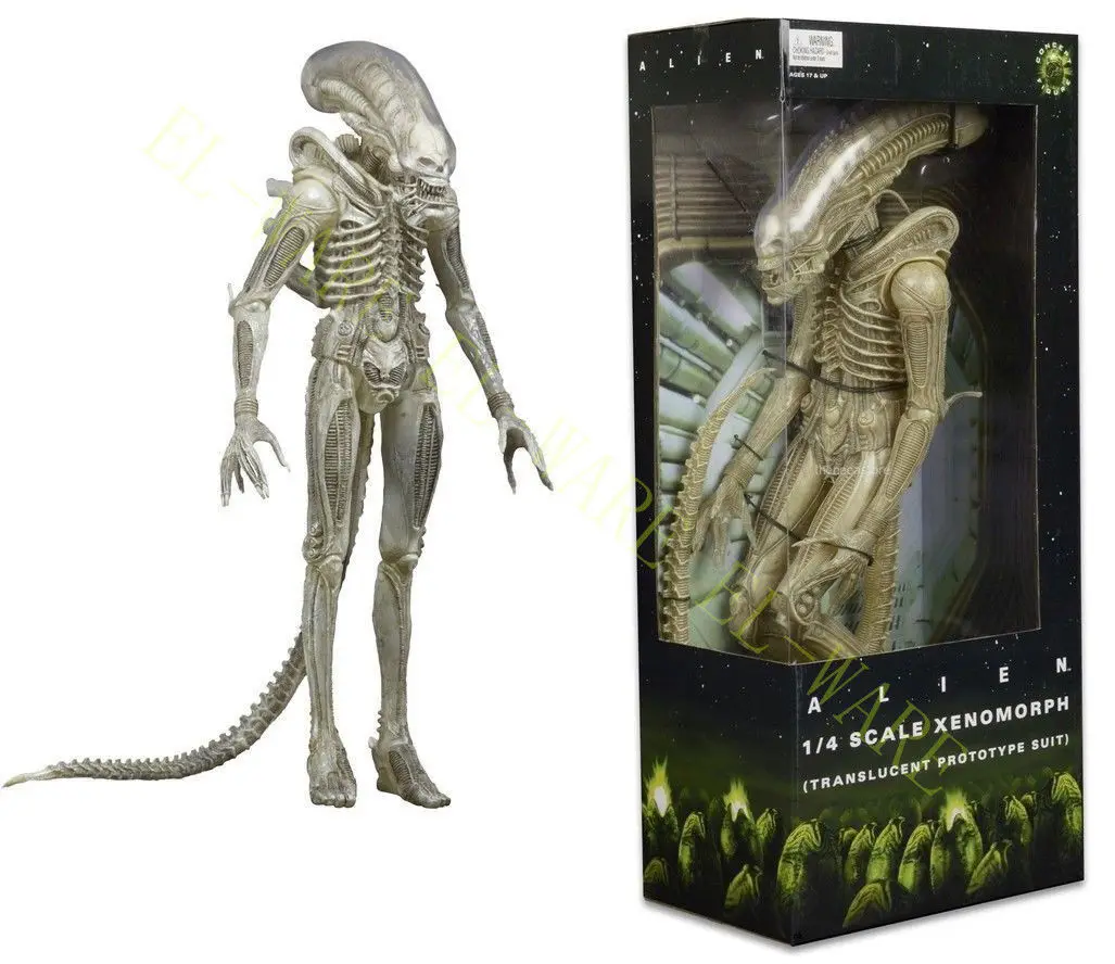 1:4 большой размеры инопланетянин NECA 1/4 весы Xenomorph полупрозрачные прототип костюма