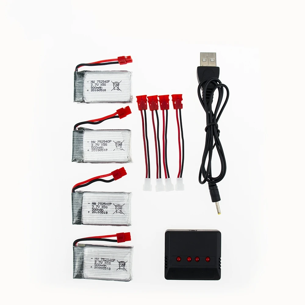4 шт. 3 7 в 500 мАч литий полимерный аккумулятор с быстрой зарядкой usb для Syma X5HC X5HW RC