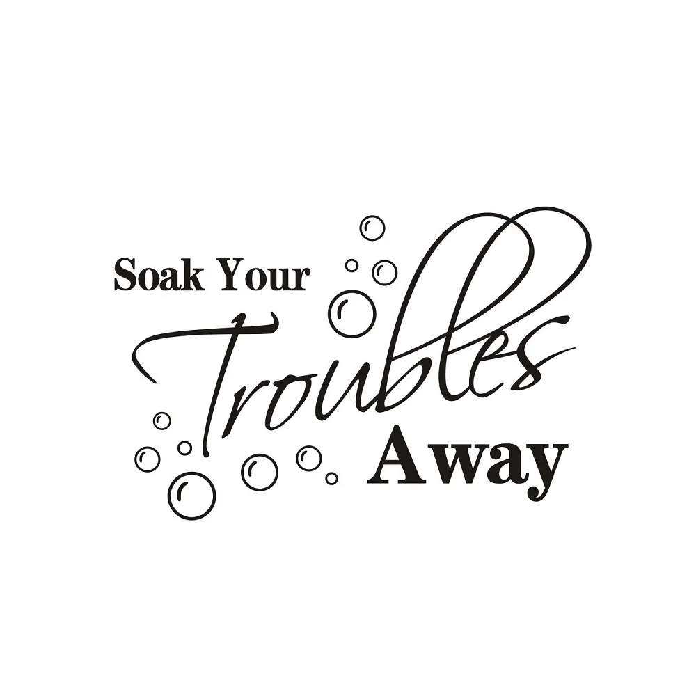 DIY стикер на стену &quotSoak trouble&quot слоган английском языке виниловые наклейки стены