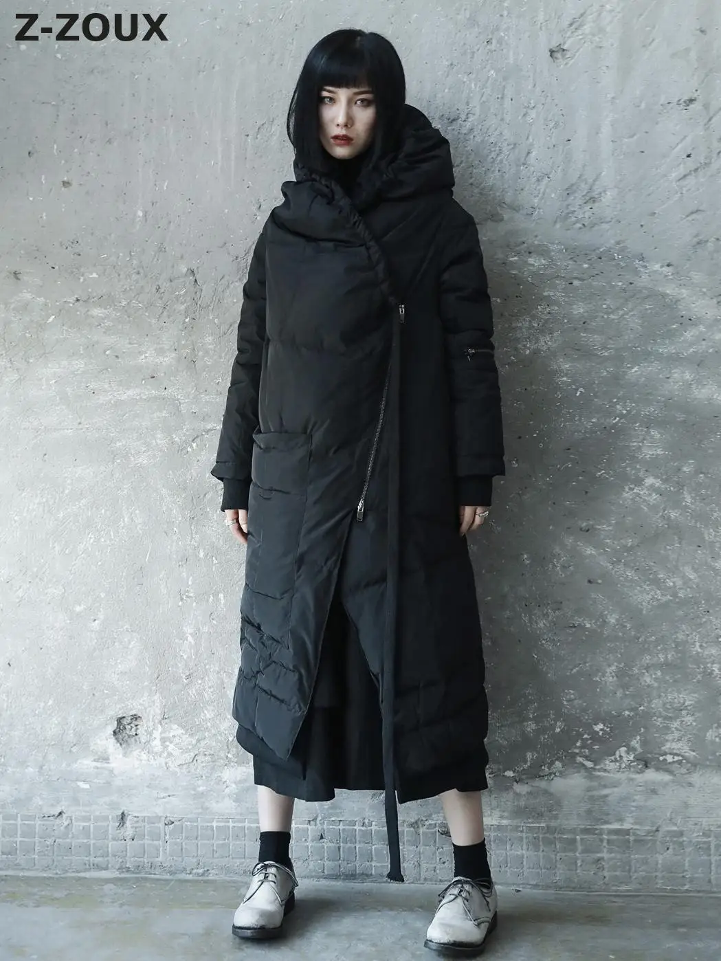 Z-ZOUX Woman Coat Hooded Black Irregular Womens Down Jackets Loose Large Size Long Women Winter 2018 New Fashion Casual | Женская одежда