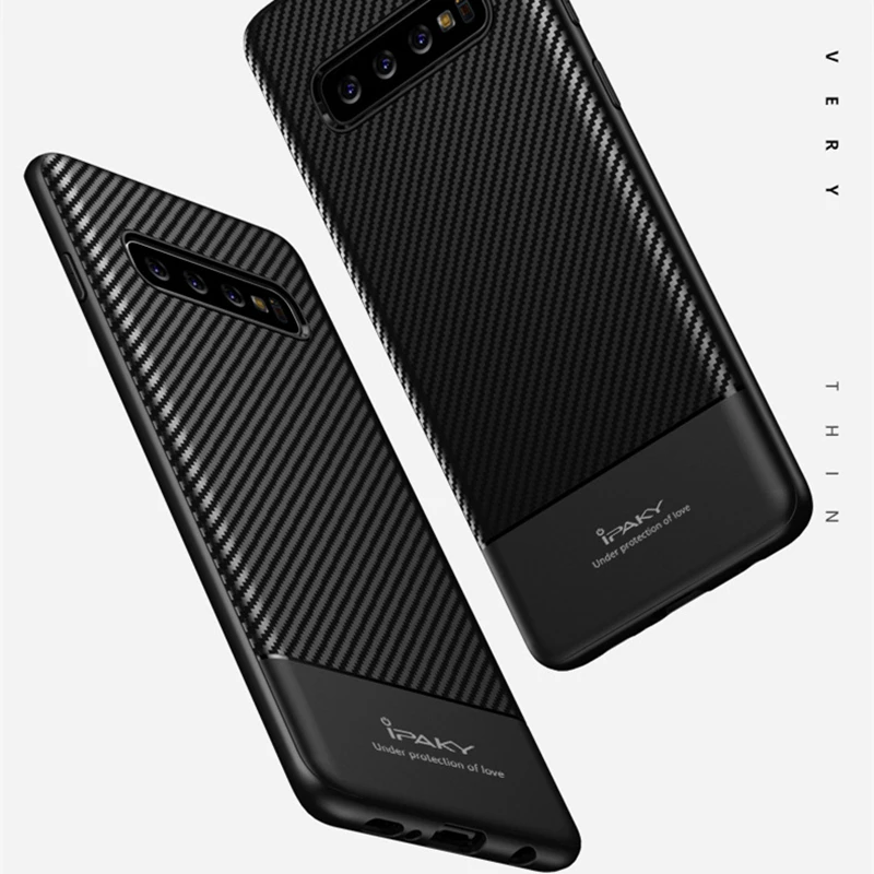 IPAKY мягкая накладка на заднюю панель из силикона для samsung Galaxy S10 плюс