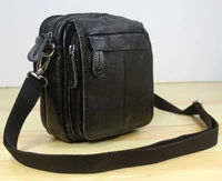 new fashion cowhide genuine leather mens messenger bag leather shoulder bag for men cross body bag small casual bag black m150
