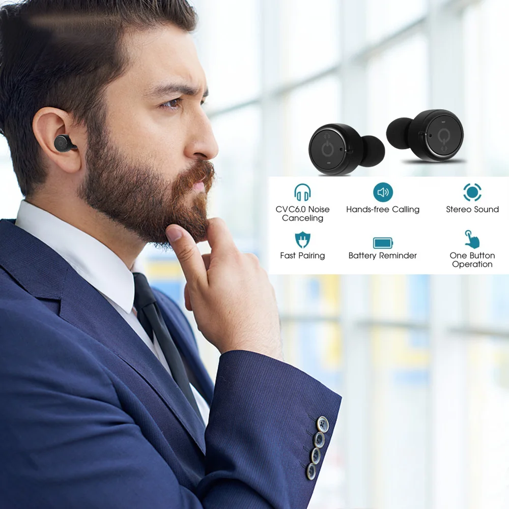 X2T TWS мини Беспроводной наушники Bluetooth 4 2 стерео гарнитуры музыка Hands free w/ 1500 мАч