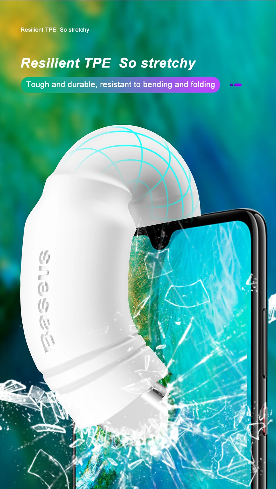 Basus 5A usb type C кабель для huawei P30 mate 30 Pro Supercharge Quick Charge 3,0 Быстрая зарядка для Xiaomi 9 USB-C провод зарядного устройства
