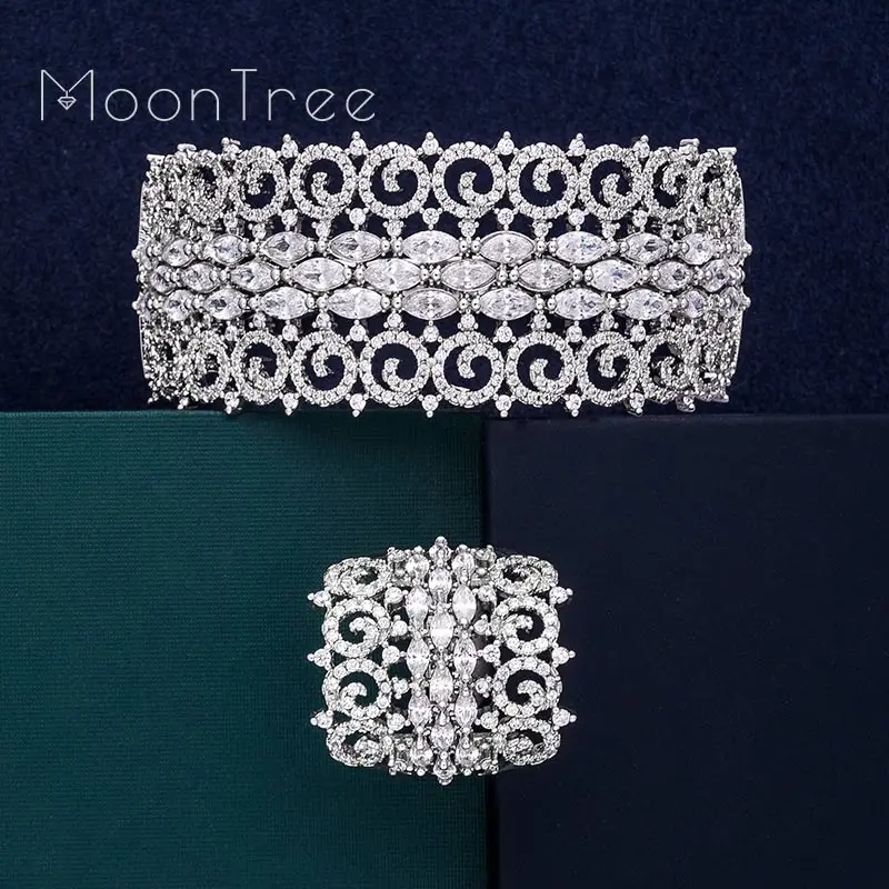 MoonTree роскошный большой нежный 3 тона смешанный кубический цирконий медь