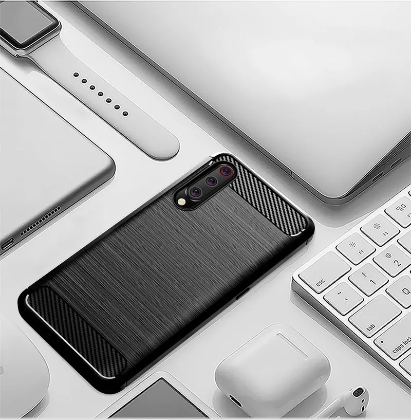 Xiaomi Mi 9 чехол QAZ Maggie силиконовый мягкий ТПУ матовый из углеродного волокна для Mi9