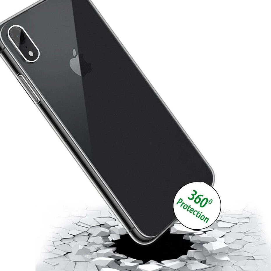 Luxury 360 Shockproof Silicone Full Cover For iPhone 7 X XR Transparent TPU PC Case 6 6s 8 Plus XS Max Phone |