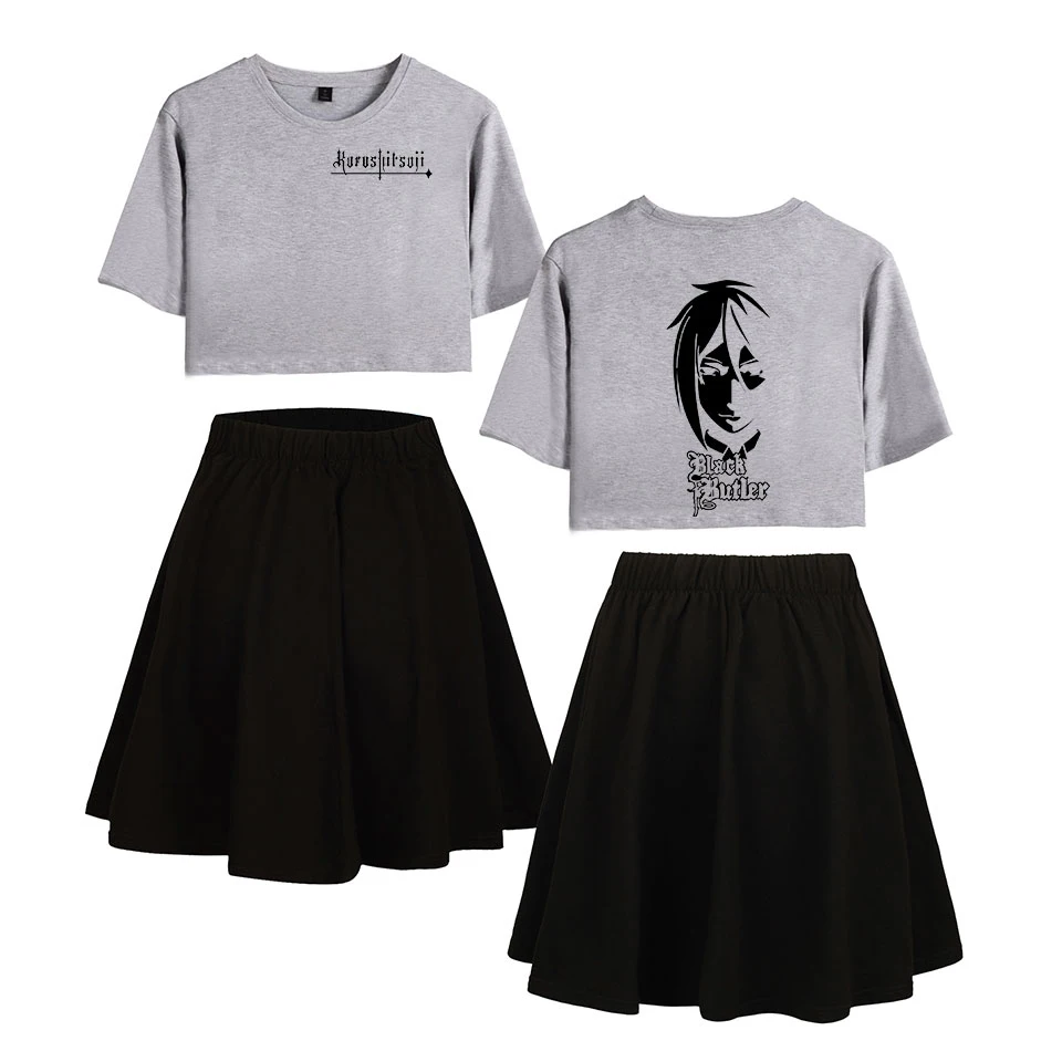 Черный Дворецкий японского аниме 2D хипстер набор из двух частей женская модная