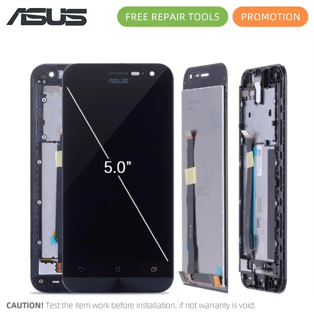 Дисплей для ASUS ZE500CL Z00D LCD в сборе с тачскрином на рамке Оригинал черный | Мобильные