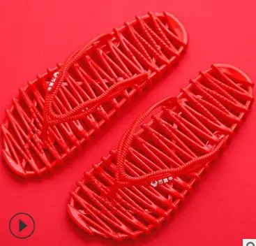 Item-2 Red Летние массажные тапочки для душа; обувь для здоровья ног; Нескользящие мягкие домашние тапочки для мужчин и женщин; массажер для ног - Цвет: Item-2 Red