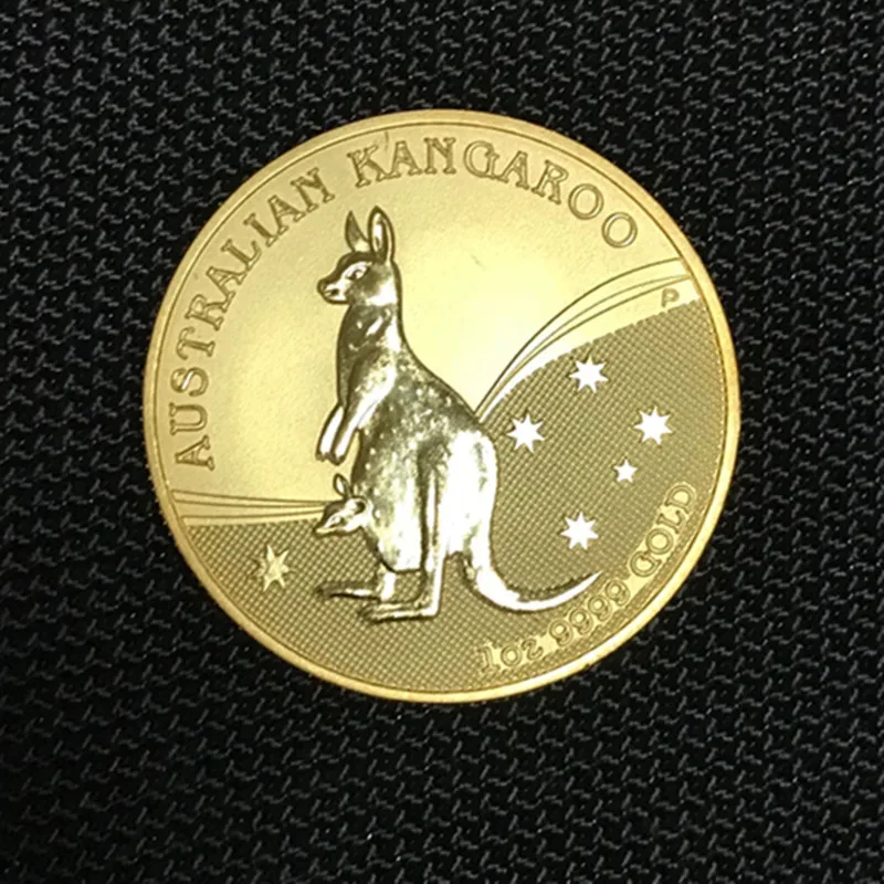 

3 Pcs Non Magnetic The Australian Kangroo animal 2009 badge 24K gold plated brass 32.6 mm Elizabeth collectible sourvenir Coin