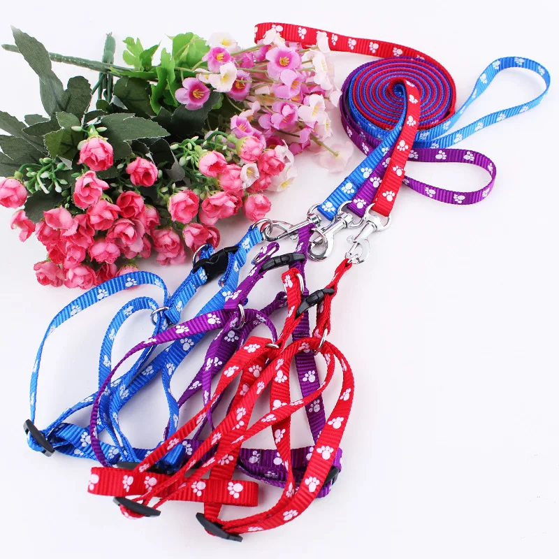 1 СМ Печати Веревка Мелких Животных Собаки Кошки Rope Lead Поводок Жгут Регулируемый
