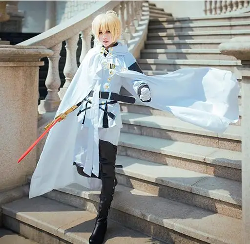 Горячая аниме Серафим конца Owari no Seraph Mikaela Hyakuya униформа косплей костюм с париком