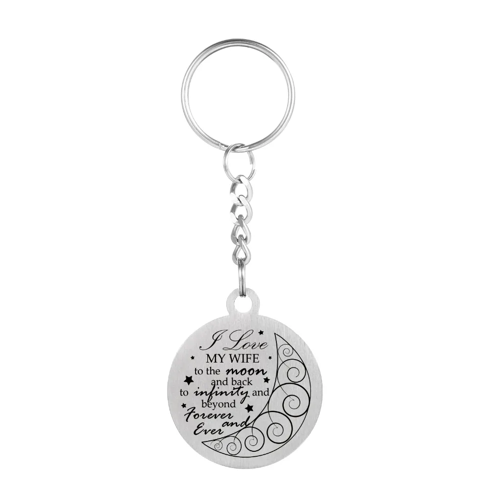 Серебряное ожерелье из нержавеющей стали с гравировкой I Love MY WIFE to infinity и beyond forever