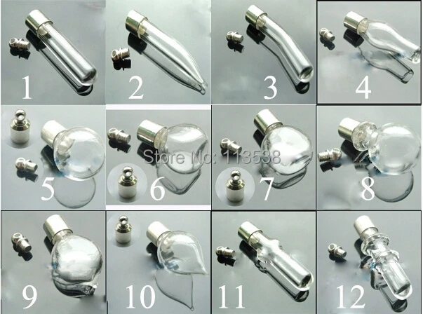 Стеклянная флакон с закручивающейся крышкой 10 шт./лот|glass vial pendant|vial pendantglass pendant |