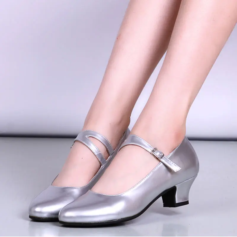 Woman Latin Dance Shoes Salsa Ballroom Dancing Shoes Ladies Middle Heel Closed Toe Modern  Performance Women's Tango Dance Shoes