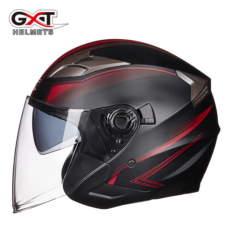 

GXT Motorcycle Helmet Half Face ABS Motorbike Helmet Electric Safety Double Lens Helmet Moto Casque for Women/Men OF GXT708
