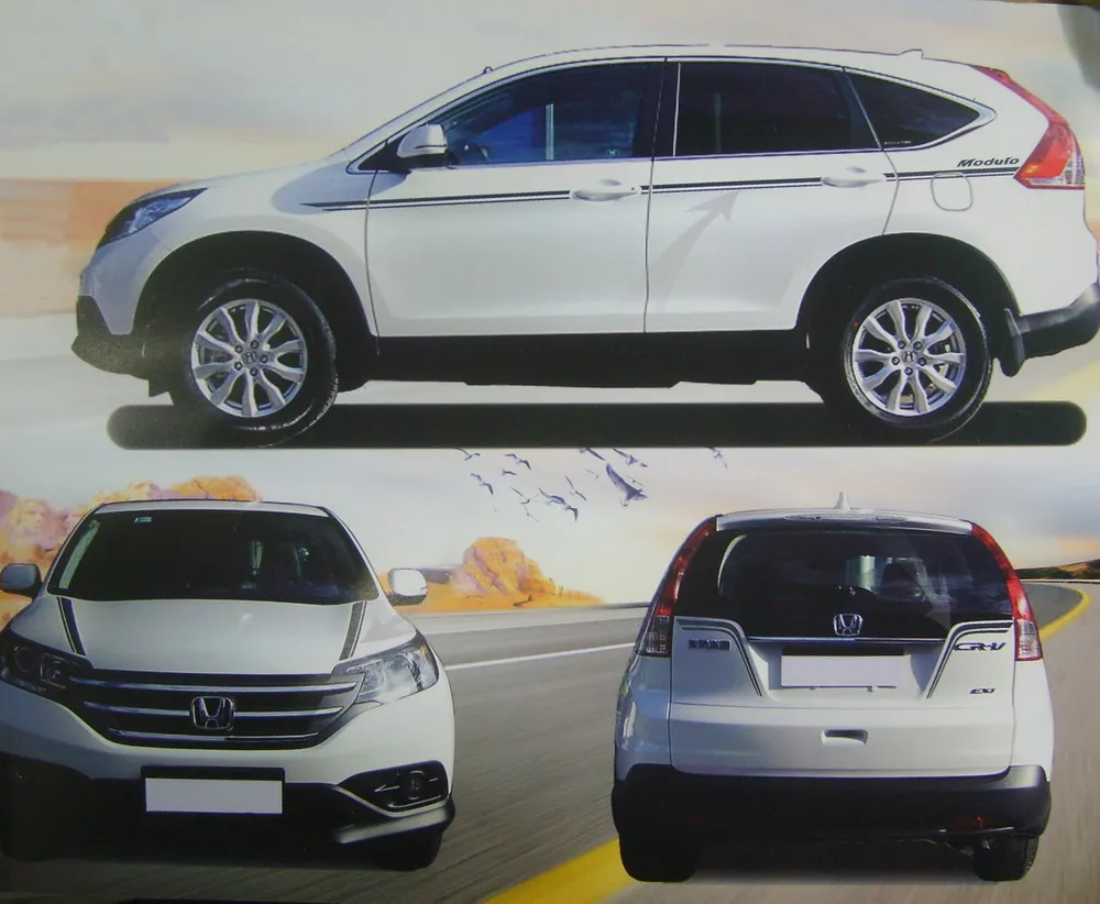 Автомобильная наклейка черный гоночный Pinstripe для SUV CRV виниловый дверной капот