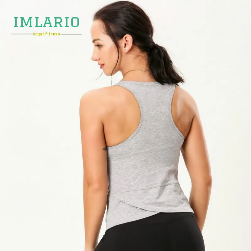 Imlario Front Twist Workout Tank Top Women Racerback Yoga Shirt Lightweight Softness Fitness Sleeveless Crescent Tee with Padded | Спорт и