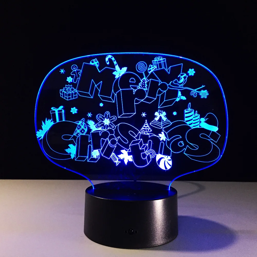 

3D Christmas atmosphere lamp Remote switch lamp Colorful LED Table Lamp USB Children bedroom 3D Night Light
