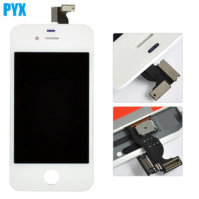 Black White For iPhone 4S LCD Display with Touch Digitizer Assembly Repair Glass Free Shipping |