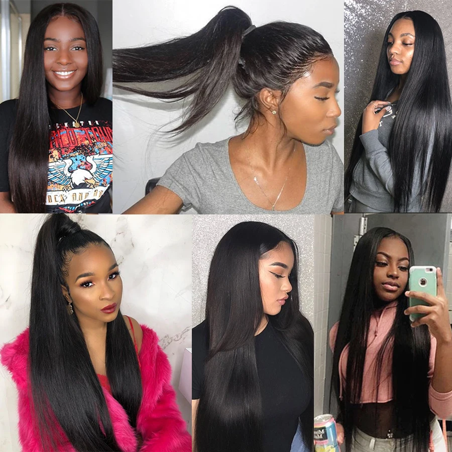 Парики из натуральных волос на кружевной основе 2x6 малазийские прямые парики для