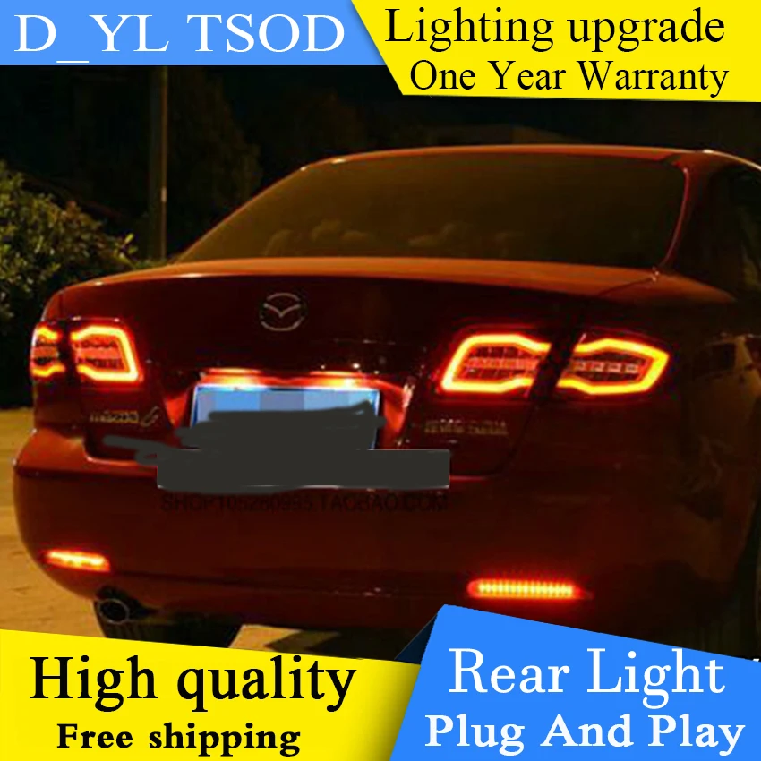 

Автомобильный Стайлинг DY_L для Mazda 6, задний фонарь s 2004-2013 Mazda6, классический светодиодный задний фонарь DRL + стоп + Парк + сигнал светильник рь