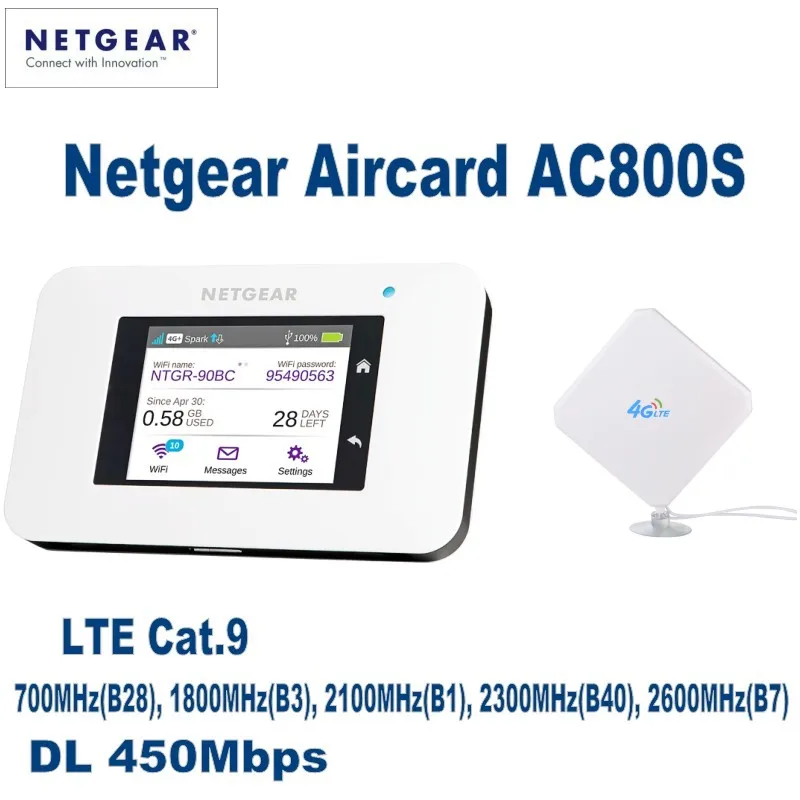 Netgear Aircard 800S (AC800S) LTE Cat 9 Mobile Hotspot Plus With 4G External Antenna | Компьютеры и офис