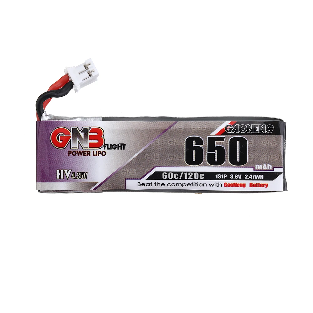 Gaoneng 3 8 V 650mAh 60C 1S HV 4 35 Lipo аккумулятор PH2.0 Plug для Happymodel Snapper7 E010 M80S Tiny7 Beta85 FPV Racing Drone